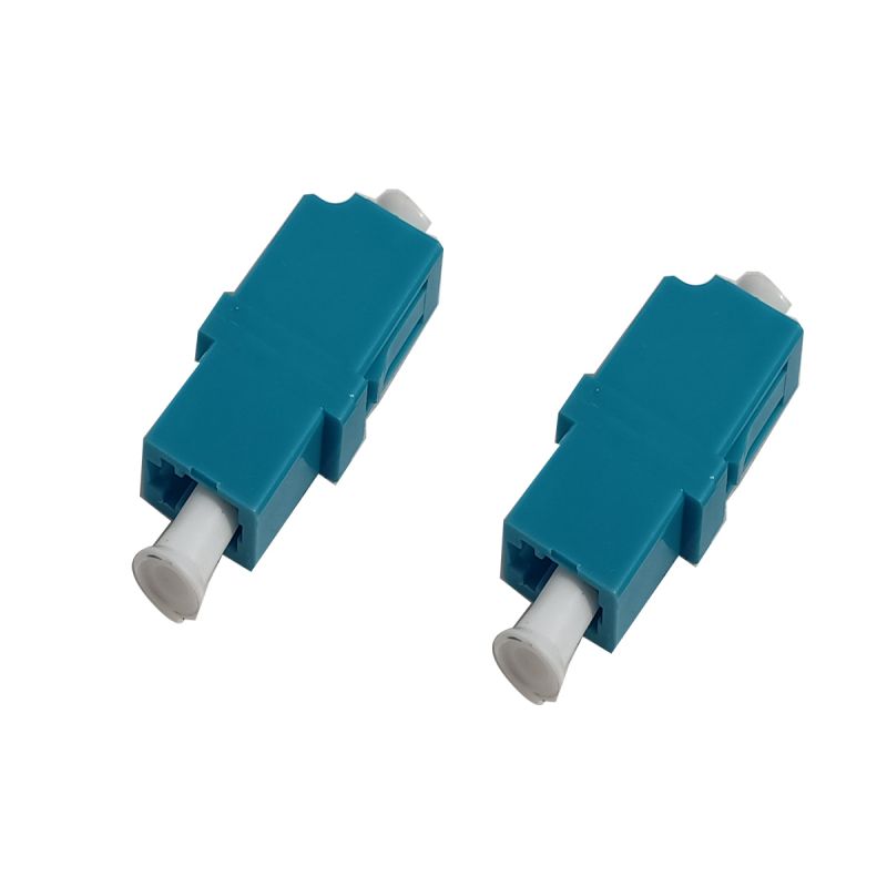 Fiber Optic Adapter LC/UPC to LC/UPC Simplex OM3 Multimode without Flange, Aqua