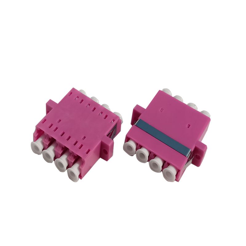 Fiber Optic Adapter LC/UPC to LC/UPC  Quad  OS2 Single Mode with Flange