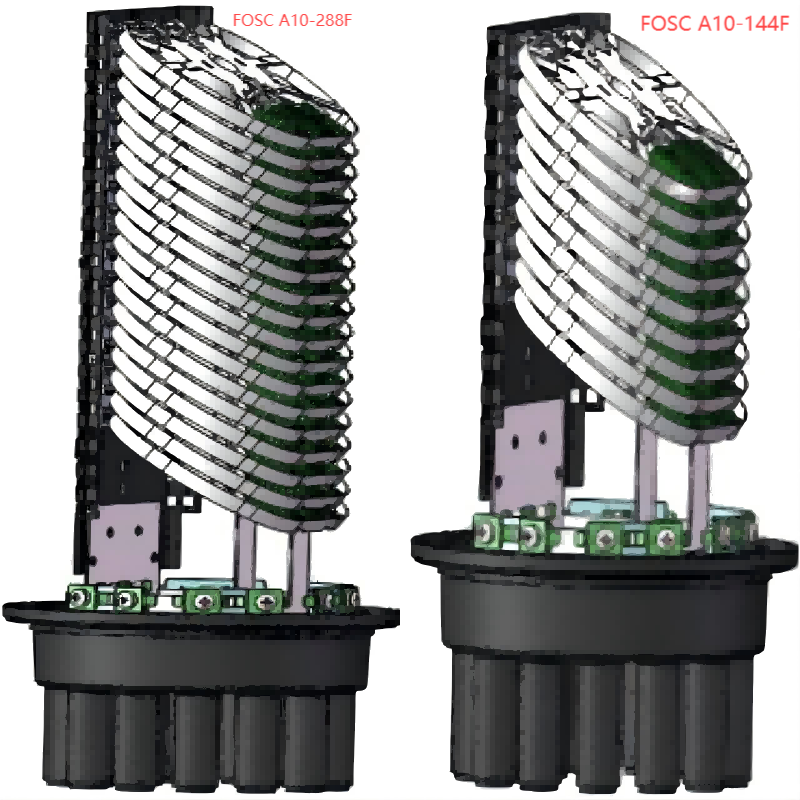 FOSC-400 A10 144F/288F optical Dome splice closure (1 oval port,10 round ports)