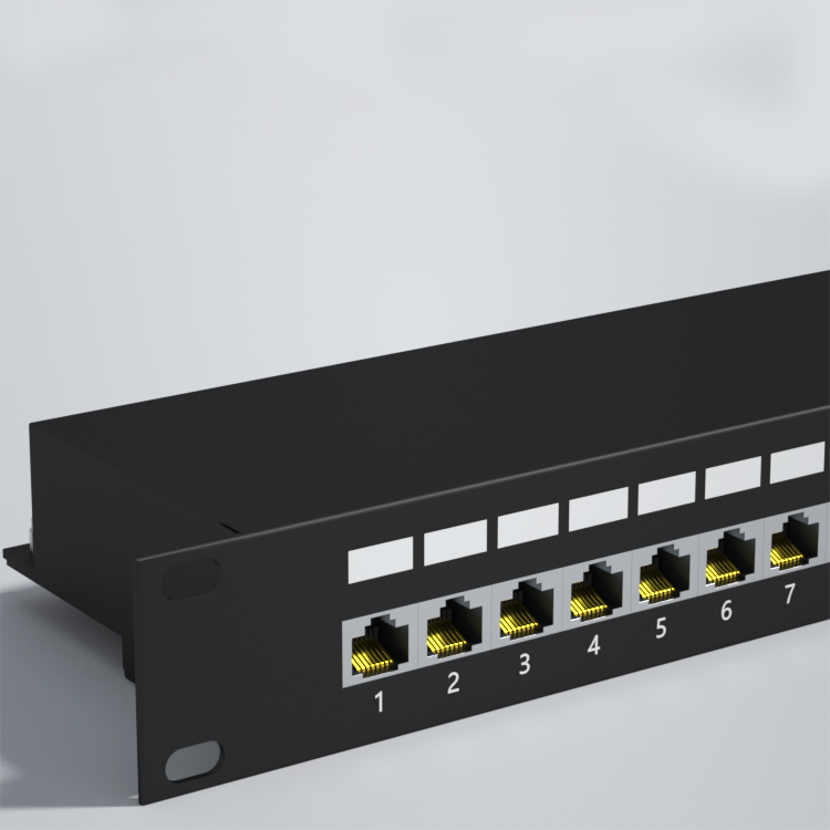 Cat6 Shielded Coupler Patch Panel, 24-Port STP, 1U