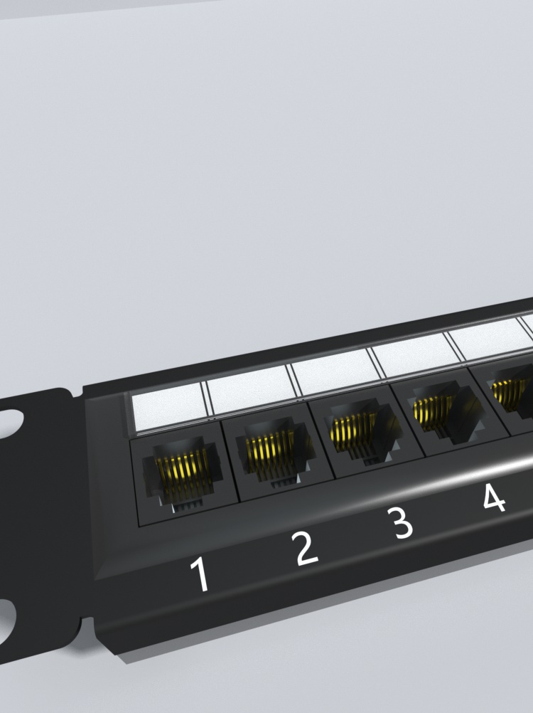 Cat5e Unshielded Coupler Patch Panel, 24-Port UTP, 1U