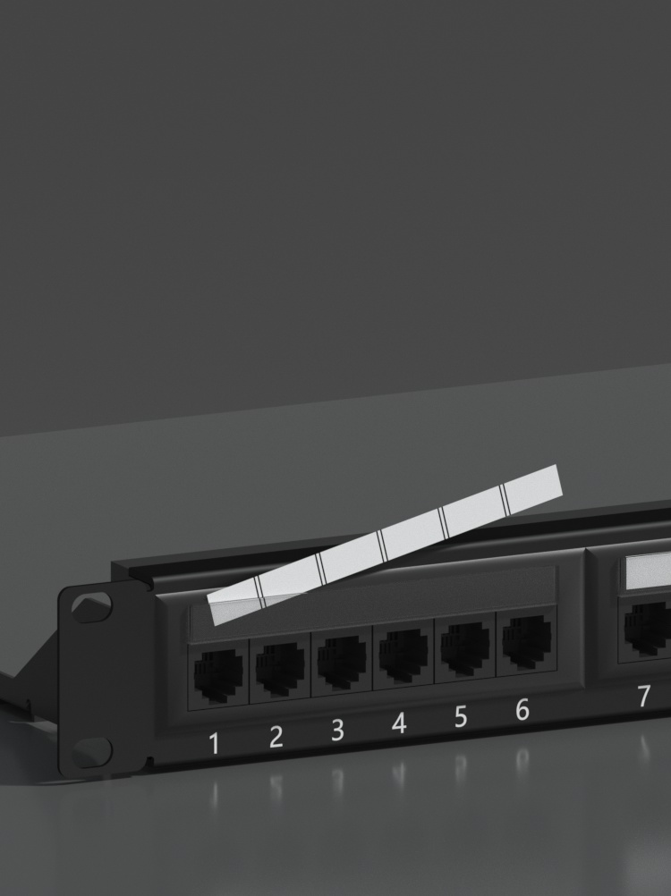 Cat5e Unshielded Coupler Patch Panel, 24-Port UTP, 1U