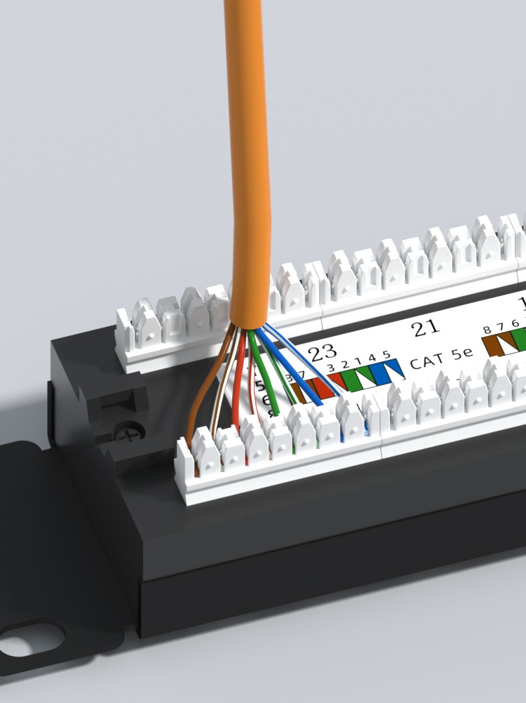 Cat5e Unshielded Coupler Patch Panel, 24-Port UTP, 1U