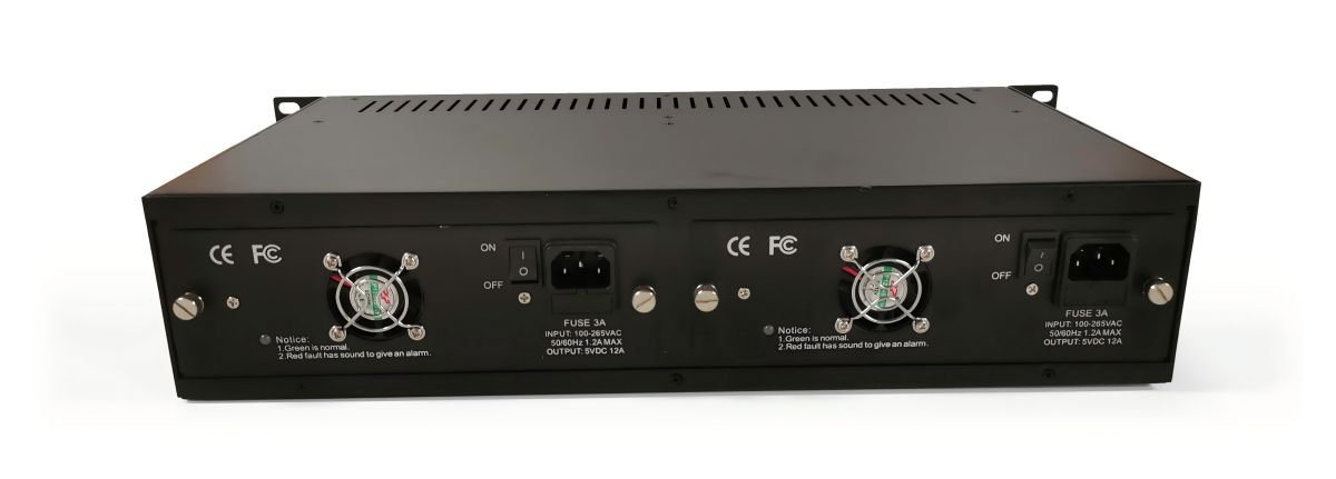 14 Slots Media Converter Chassis, 19'' 2U Rack Mount, Dual Power AC 220V