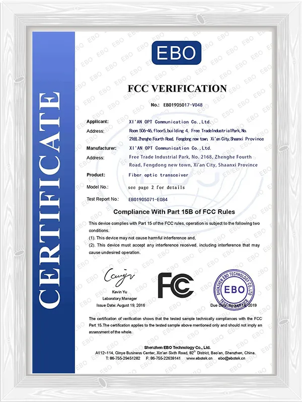 FC Certificate