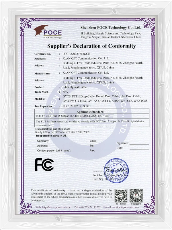 FCC Certificate