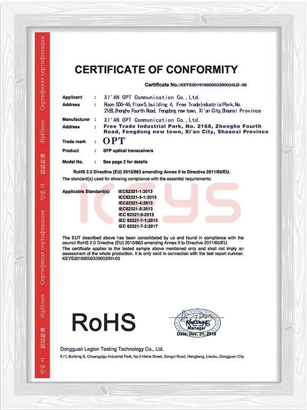 Safety Certificate