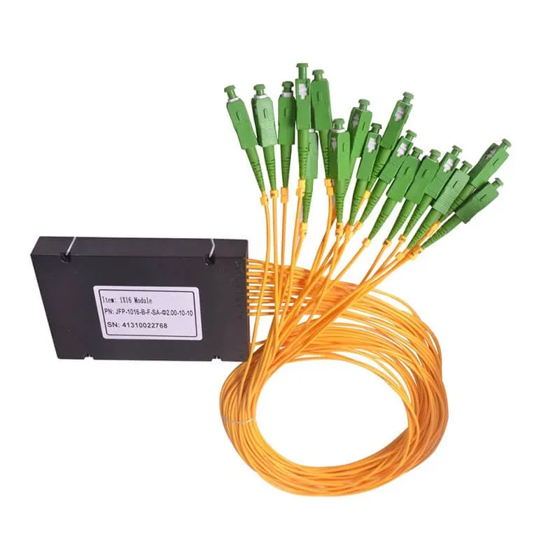 1 x 16 PLC Fiber Splitter, Splice/Pigtailed ABS Module, 2.0mm, SC/APC, Singlemode