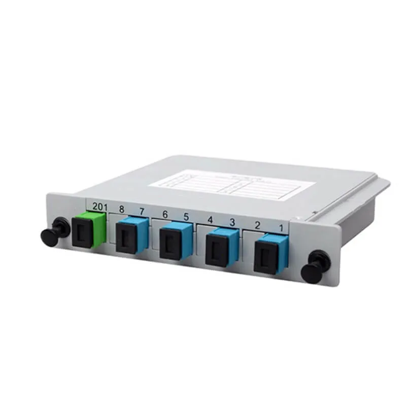 OPT- FTTH 1X4 LGX SC UPC Card Type Slot Cassette Fiber Optic PLC Splitter Fiber Optical PLC Splitter