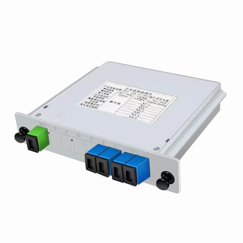 OPT- FTTH Single Mode 1x2 LGX Card Type SC UPC Connecter G657A1 Fiber Optical PLC Splitter