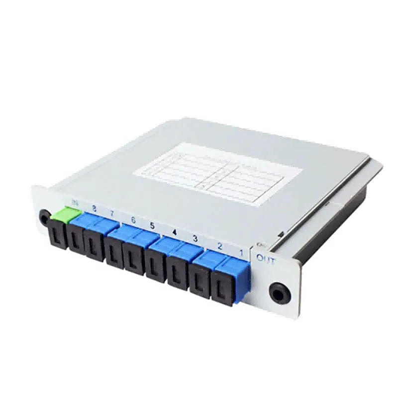 OPT - Optical PLC Splitter SC UPC Fiber Optical Splitter 1*8 Single Mode Low PDL Compact Design Splitter Fiber Optical PLC Splitter