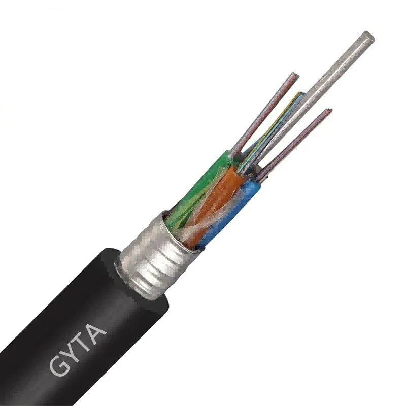 External Aerial Fiber Optic Armoured Cable G652D GYTA 60-144 cores