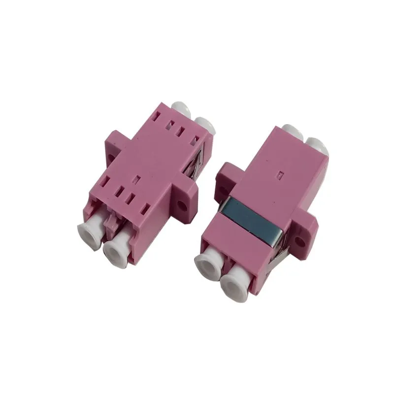 Optical Adapter LC/UPC OM4 Multimode Duplex with flange