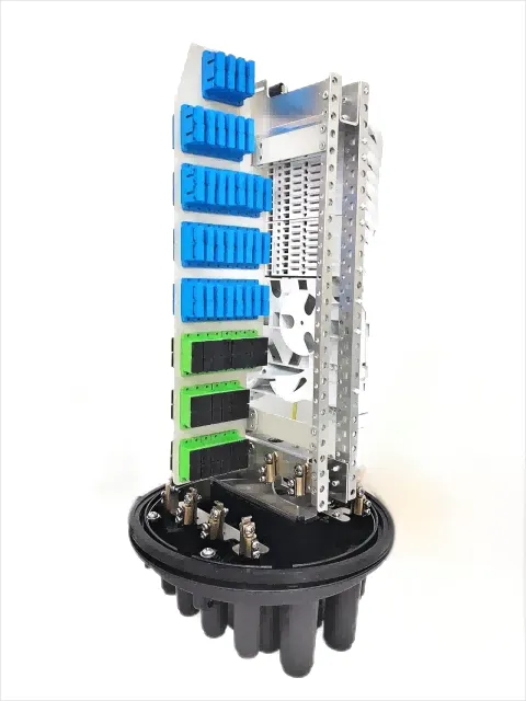 FOSC-400 A16 144F fiber splice closure (1 oval port,16 round ports) with 50 pcs duplex adapters