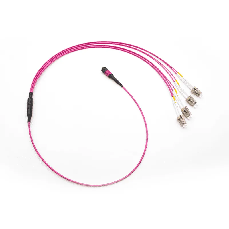 MPO Harness optical cable,MPO-8 APC (Female) to 4 LC UPC Duplex, 8 Fibers, Multimode (OM4)-03