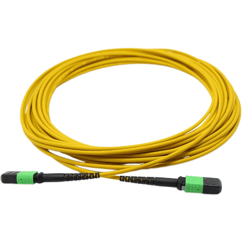 MPO Jumper, MTP MPO-24 APC (Female) to MTP MPO-24 APC (Female), 24 Fibers, Single Mode (OS2), Plenum (OFNP), 0.35dB Max, Type B, Yellow