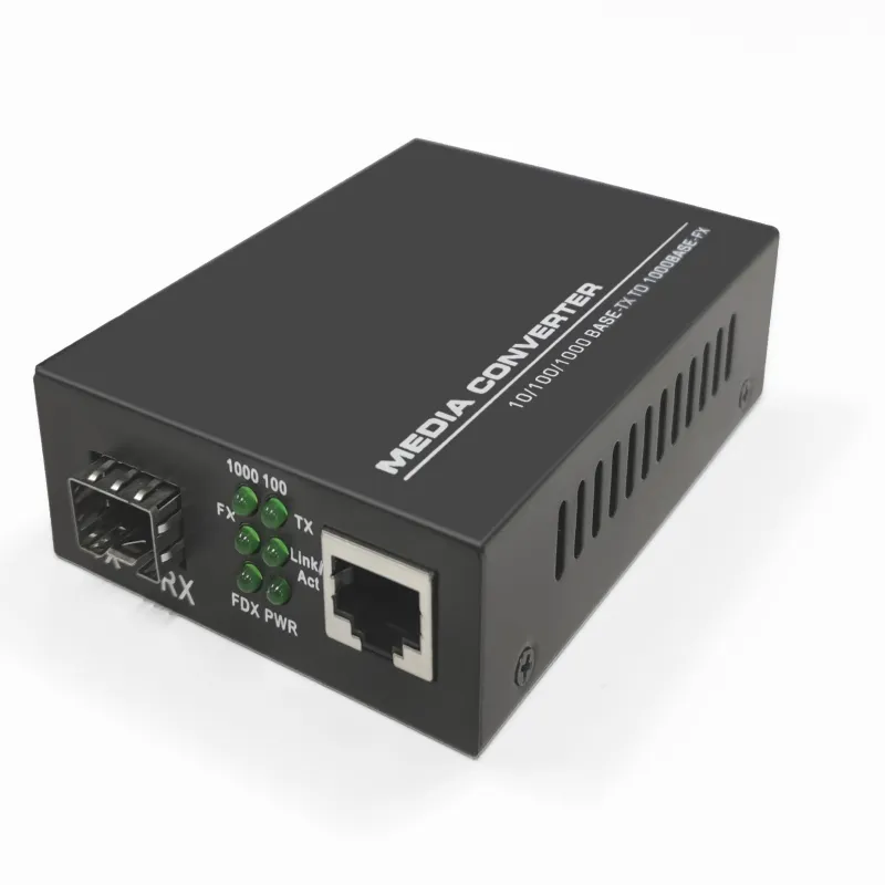 1x 10/100/1000Base-T to 1x 1000Base-X Single Mode SFP 1310nm 10km Gigabit Ethernet Media Converter