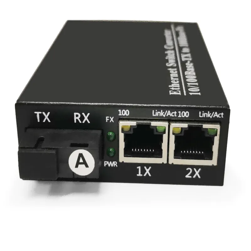 2x 10/100/Base-T RJ45 to 1x 100 Base- Single Mode  Single fiber SC 1550/1310nm 20km Unmanaged fiber switch