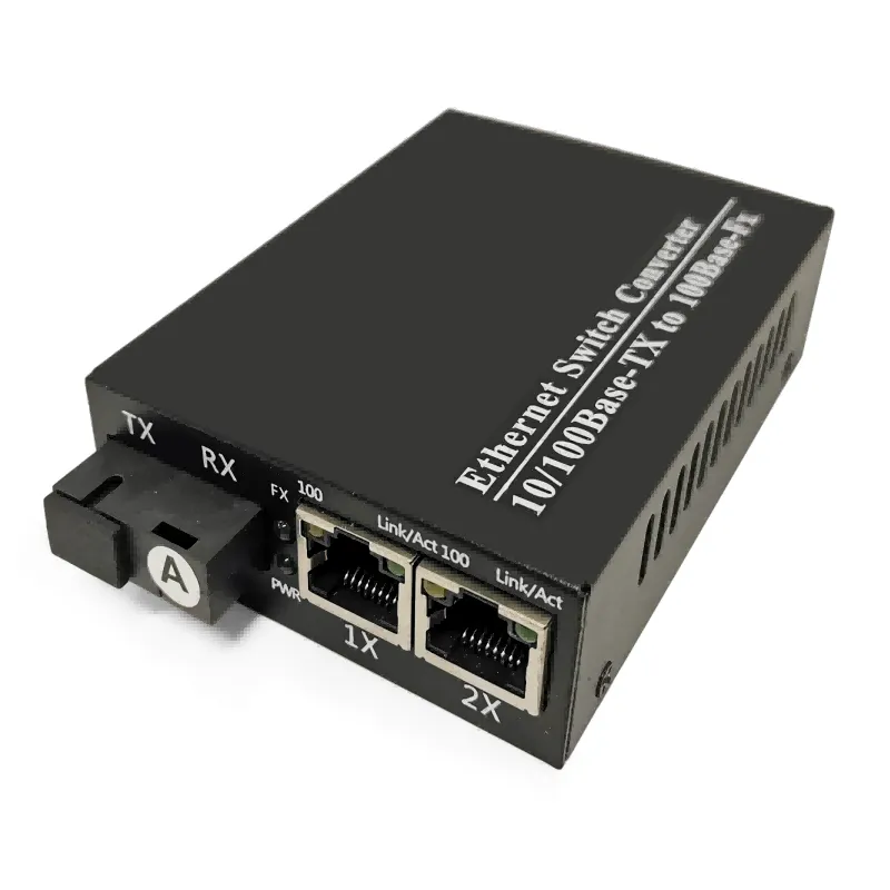 2x 10/100/Base-T RJ45 to 1x 100 Base- Single Mode  Single fiber SC 1550/1310nm 25km Unmanaged fiber switch-04