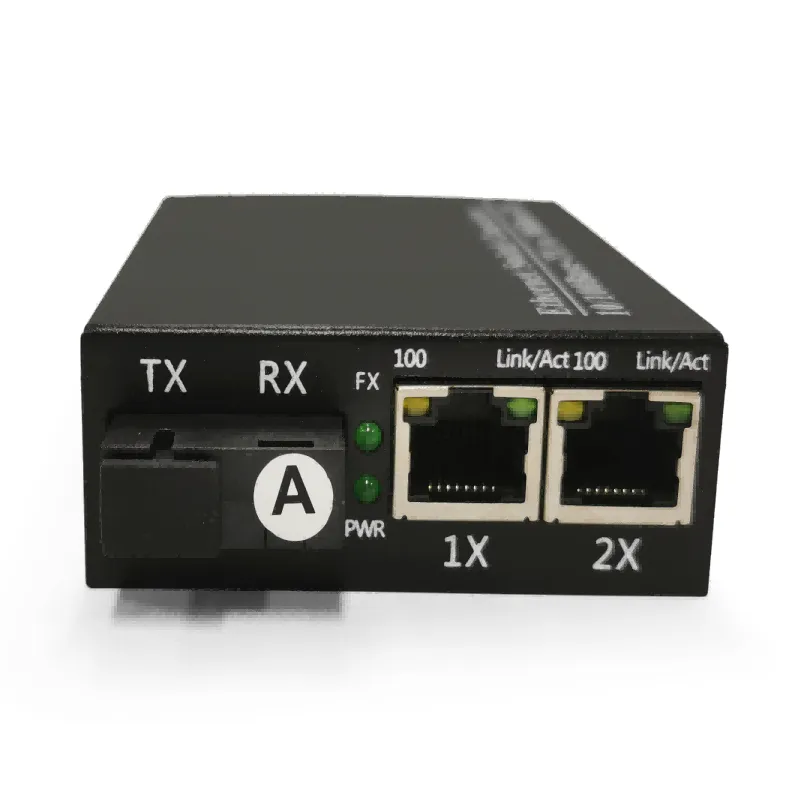 2x 10/100/Base-T RJ45 to 1x 100 Base- Single Mode  Single fiber SC 1550/1310nm 25km Unmanaged fiber switch-02