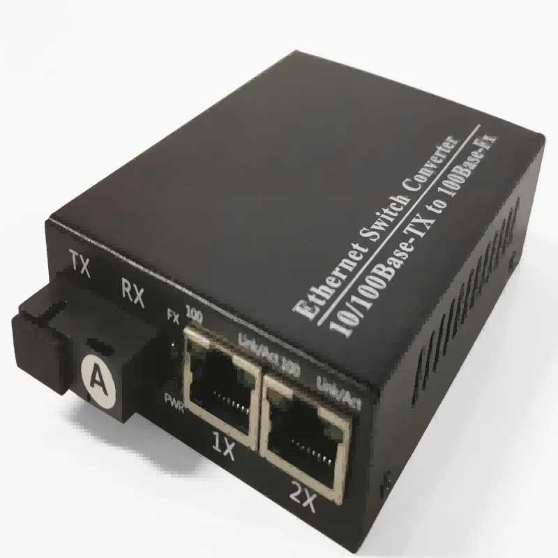 2x 10/100/Base-T RJ45 to 1x 100 Base-X Single Mode SC 1550/1310nm 25km Ethernet Media Converter-04