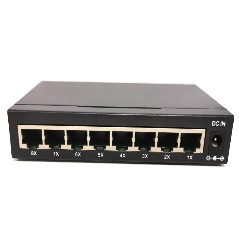 8x 10/100//1000Base-T RJ45 to 1x 1000 Base- Single Mode Single fiber SC 1550/1310nm 20km Unmanaged fiber switch