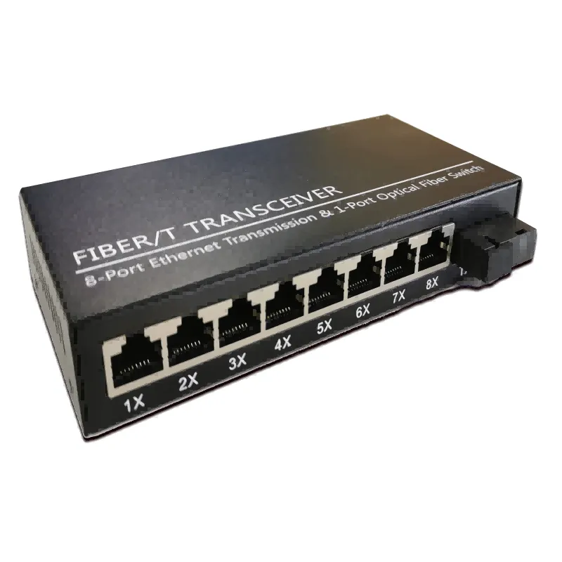 8x 10/100//1000Base-T RJ45 to 1x 1000 Base- Single Mode Single fiber SC 1550/1310nm 20km -02Unmanaged fiber switch