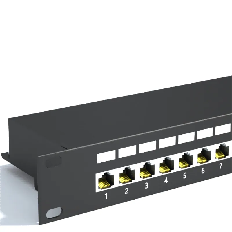 Cat6 Shielded Coupler Patch Panel, 24-Port STP, 1U（01）