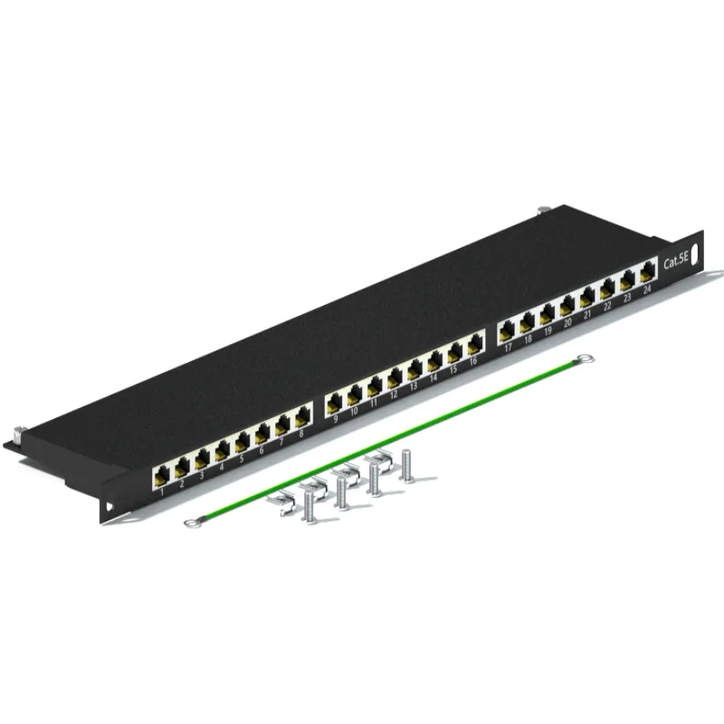 Cat5e Unshielded Coupler Patch Panel, 24-Port UTP, 1U(01)