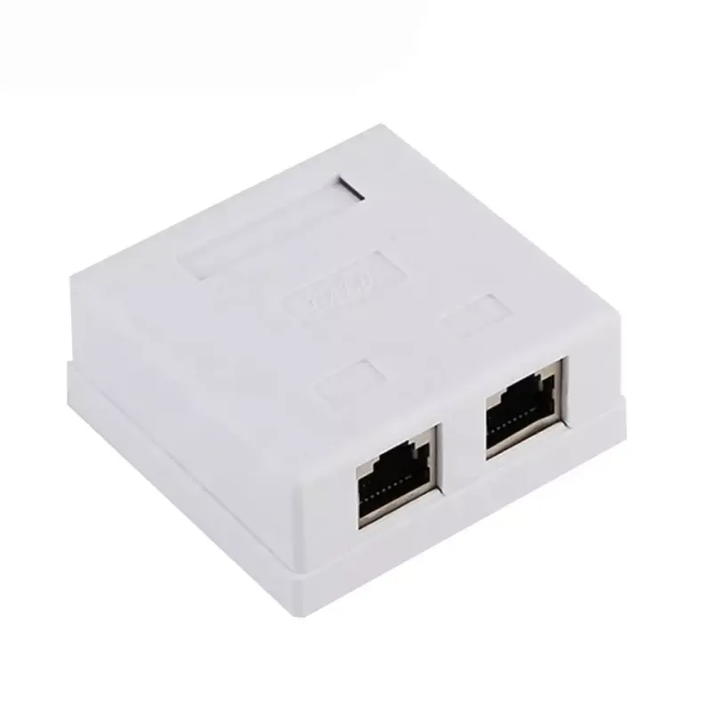 Surface Mount Boxes  2 ports RJ-45 Cat5e FTP shielded white