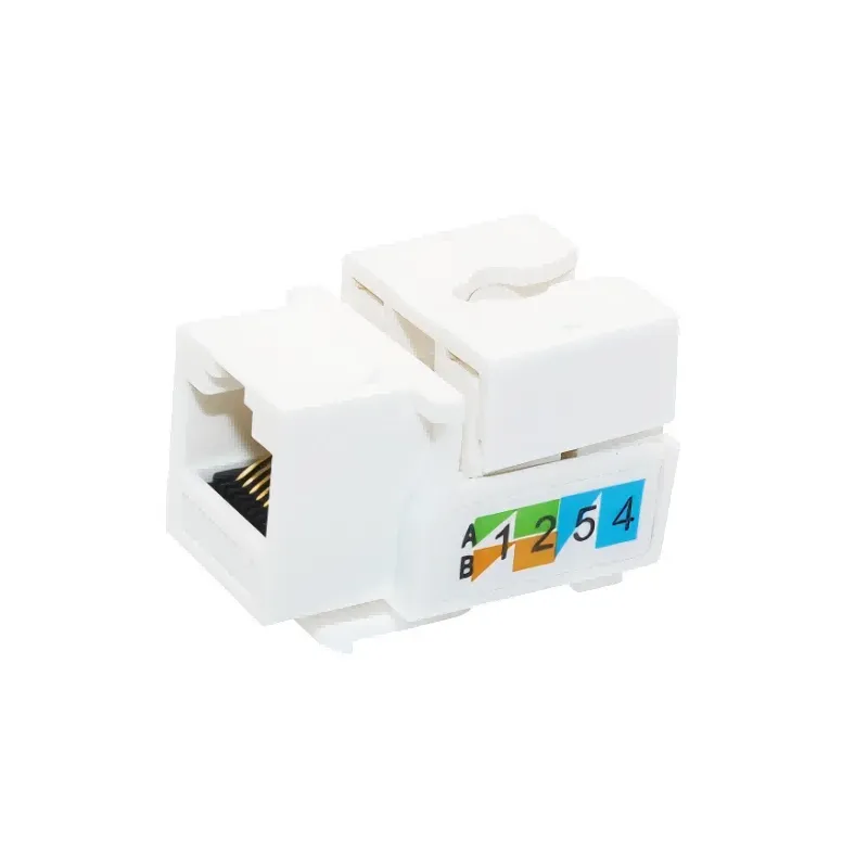 Cat5e (8P8C) 90 degrees unshielded Punch Down Keystone Jack Module,white or black-01